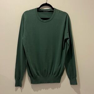 J Lindeberg Cotton Crew Neck Men's Green Sweater